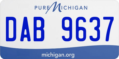 MI license plate DAB9637