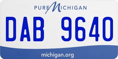 MI license plate DAB9640