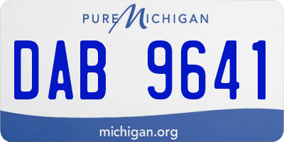 MI license plate DAB9641