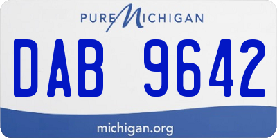 MI license plate DAB9642