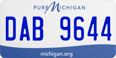 MI license plate DAB9644