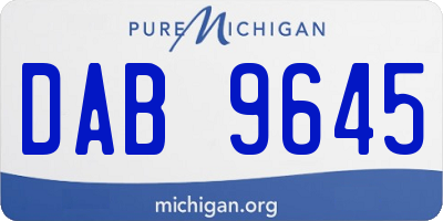 MI license plate DAB9645