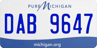 MI license plate DAB9647