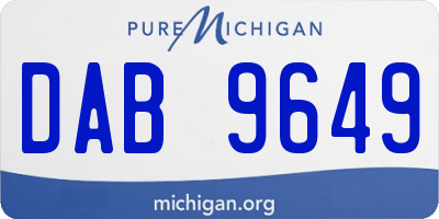 MI license plate DAB9649