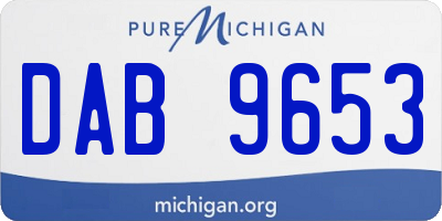 MI license plate DAB9653