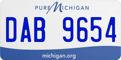 MI license plate DAB9654