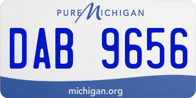 MI license plate DAB9656