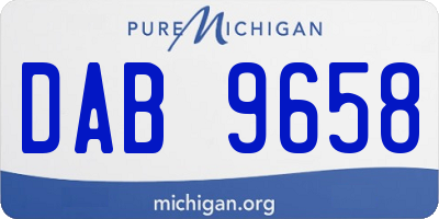 MI license plate DAB9658