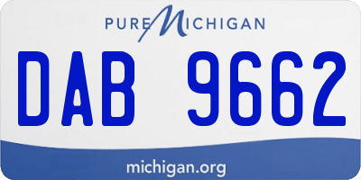 MI license plate DAB9662