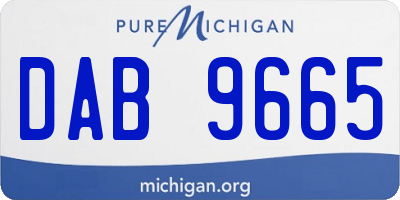 MI license plate DAB9665