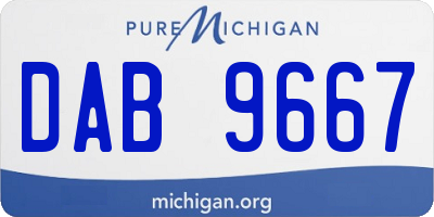 MI license plate DAB9667