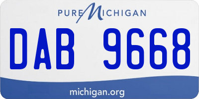 MI license plate DAB9668