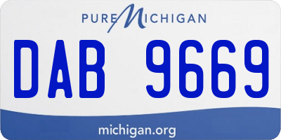 MI license plate DAB9669