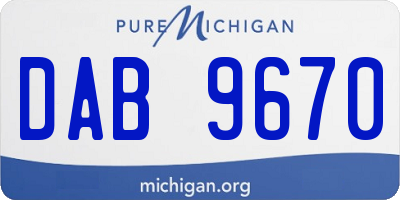 MI license plate DAB9670