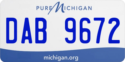 MI license plate DAB9672