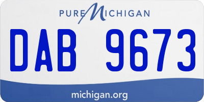 MI license plate DAB9673