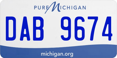 MI license plate DAB9674