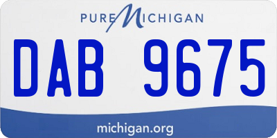 MI license plate DAB9675