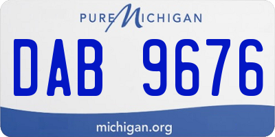 MI license plate DAB9676