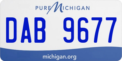 MI license plate DAB9677