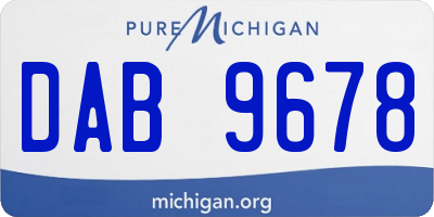 MI license plate DAB9678