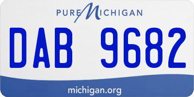 MI license plate DAB9682