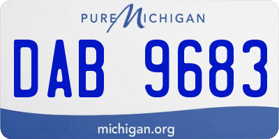 MI license plate DAB9683