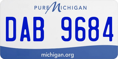 MI license plate DAB9684