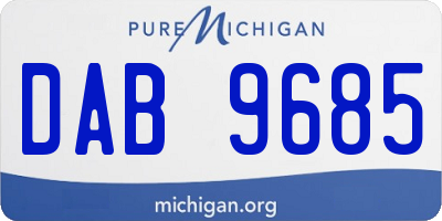 MI license plate DAB9685