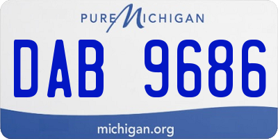 MI license plate DAB9686