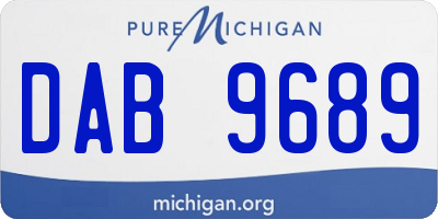 MI license plate DAB9689