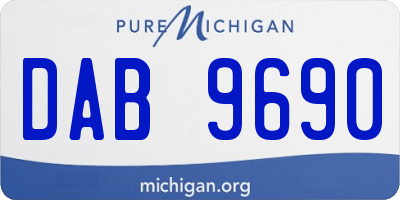MI license plate DAB9690