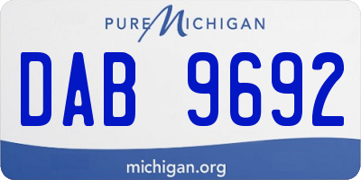MI license plate DAB9692