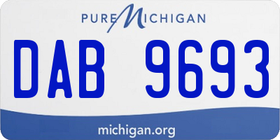 MI license plate DAB9693
