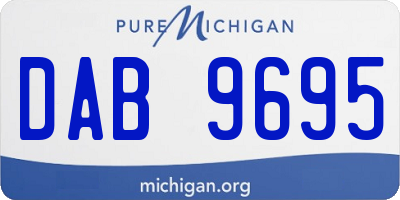 MI license plate DAB9695