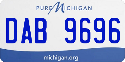 MI license plate DAB9696