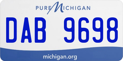 MI license plate DAB9698