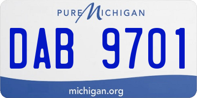 MI license plate DAB9701