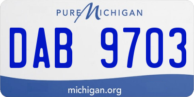 MI license plate DAB9703