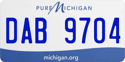 MI license plate DAB9704