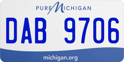 MI license plate DAB9706