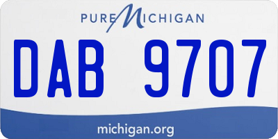 MI license plate DAB9707