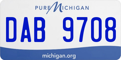 MI license plate DAB9708