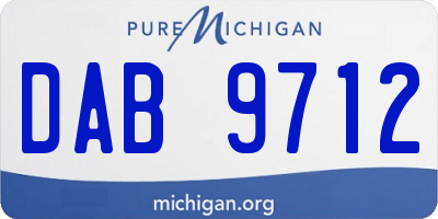 MI license plate DAB9712