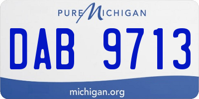 MI license plate DAB9713