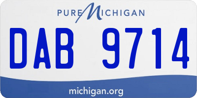 MI license plate DAB9714