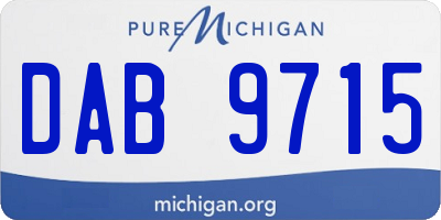 MI license plate DAB9715