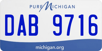 MI license plate DAB9716