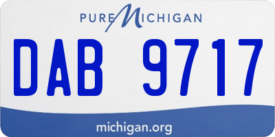 MI license plate DAB9717