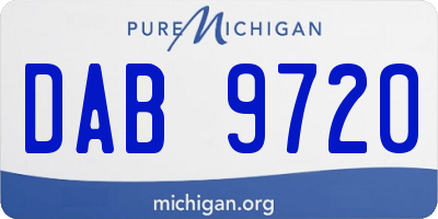 MI license plate DAB9720